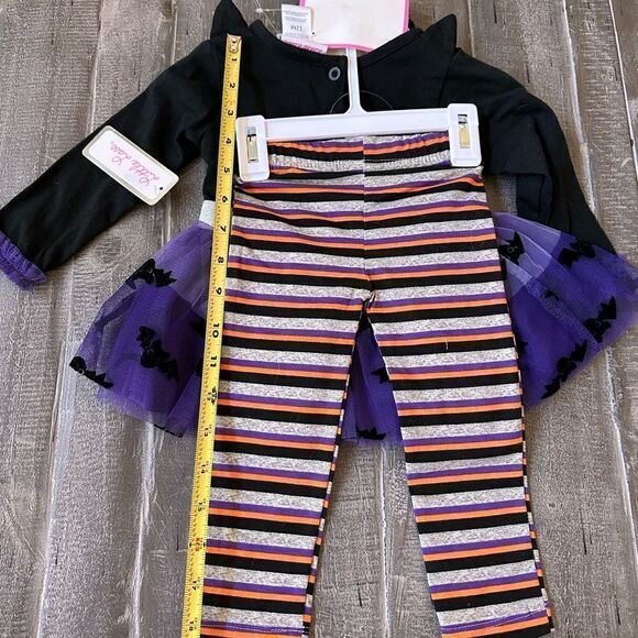 Girls Halloween Black Cat 2-pc Costume Outfit Headband Set 12 Mo - Picture 3 of 4